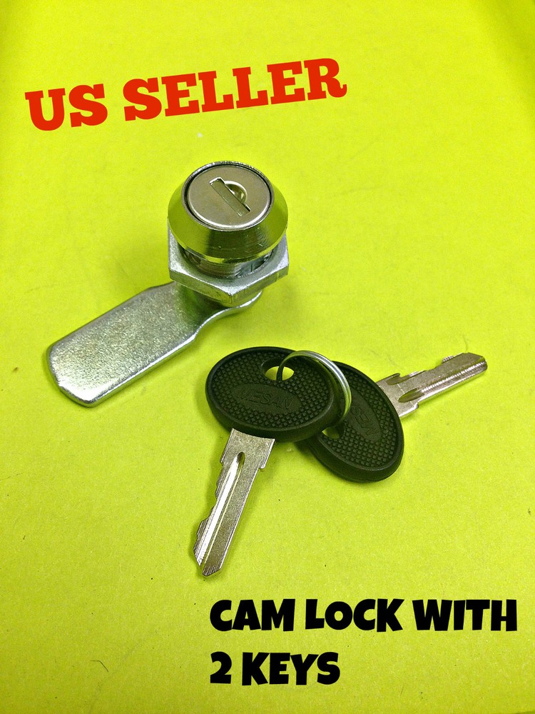 LOT OF 4 Cam Lock File Cabinet Mailbox Desk Drawer Cupboard Locker + 2 Keys 90°