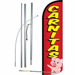 Carnitas Flag Flutter Feather Banner Swooper Extra Wide Windless Bundle Kit