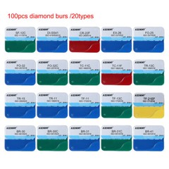100pcs Dental Diamond Burs Medium Friction Grip 1.6MM for High Speed Handpiece