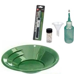 Sluice Monkey 10″ Green Gold Pan Panning Kit with Funnel