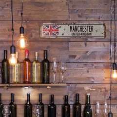 MANCHESTER UNITED KINGDOM Vintage Style Street Sign British Britons Brits flag