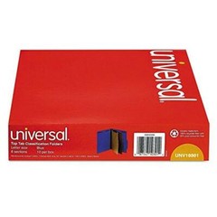 Universal Pressboard Classification Folders, Letter, Six-Section, Cobalt Blue,