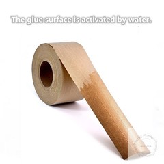 Reinforced Gummed Kraft Paper Packing Tape, Water Activated Kraft Tape, 50 yds