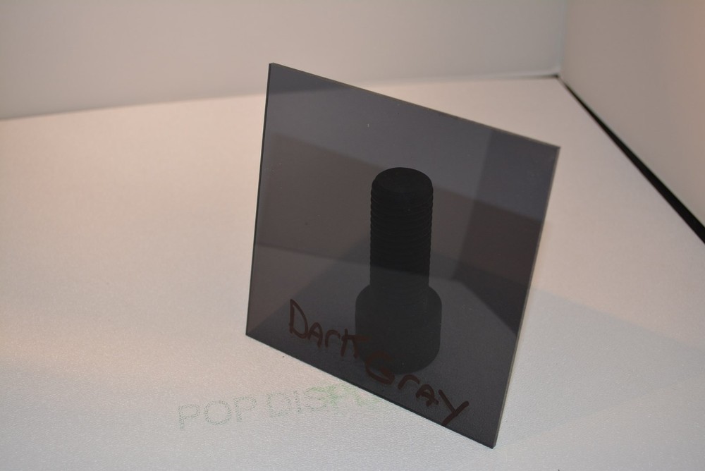DARK GRAY POLYCARBONATE SHEET 1/8″ x 1.5″ x 1.5″ POPDISPLAYS SAMPLE