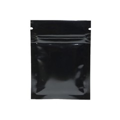 100/500 Glossy Black Smell Proof Mylar Foil Bags Resealable Zipper Seal Pouch
