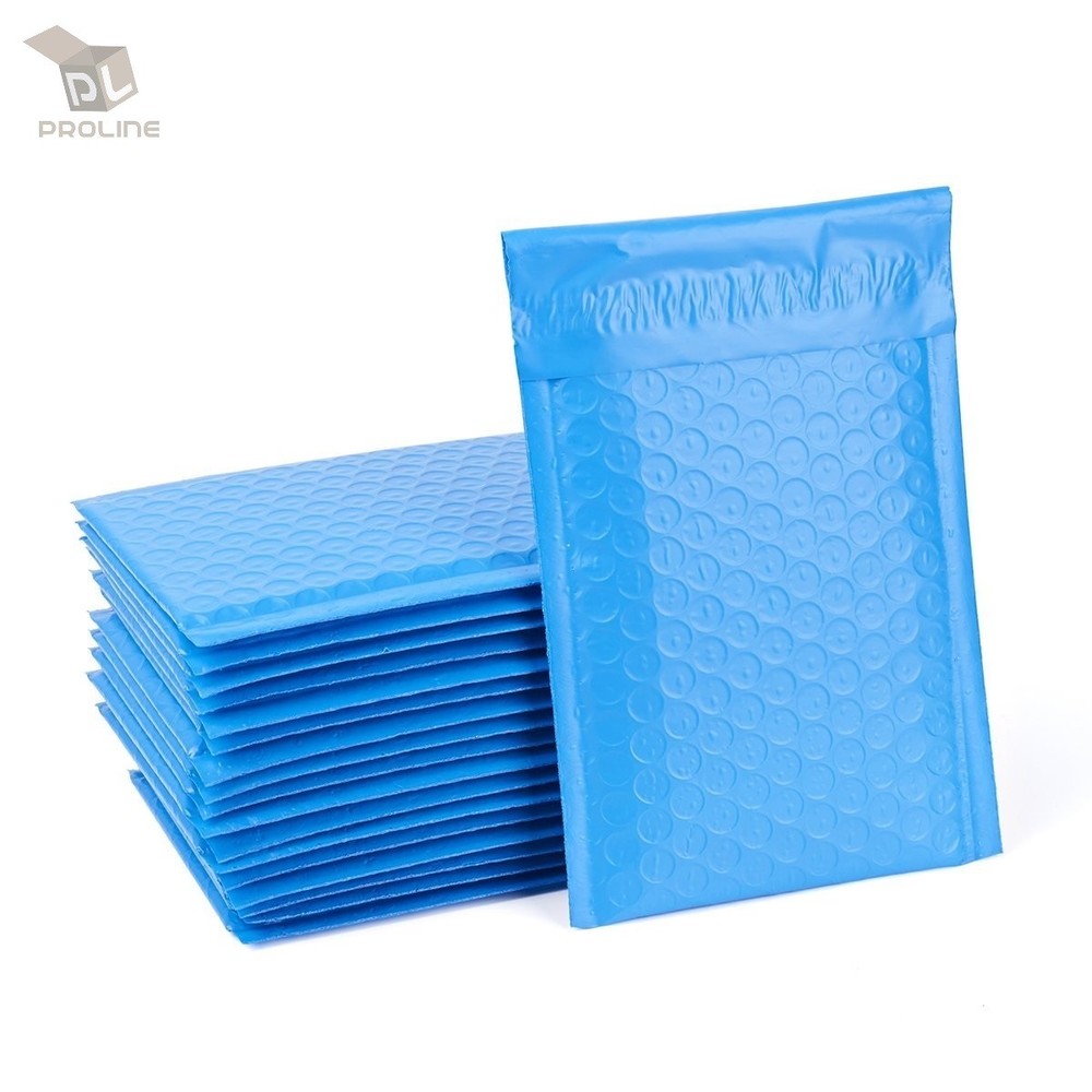 100 Blue Poly Bubble Padded Envelopes Self-Sealing Mailers 4X8 (Inner 4×7)