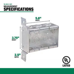 2-1/2 In. D Steel Metallic 3-Gang Welded Switch Box with 14 Cko’S and F Bracket,
