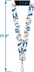 Buckle-Down Cartoon Network Lanyard, Adventure Time Ice King Poses and Bolts Whi