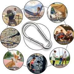 Small & Large CARABINER CLIP – HARDWARE Stainless Steel – WILL NOT RUST OUTDOORS