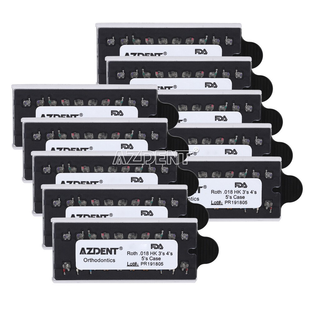 AZDENT Dental Ortho MIM Monoblock Bracket Braces Mini Roth/ MBT 018/ 022 Hook345