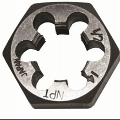 Century Drill & Tool 98307 Hexagon Die, National Pipe Taper Thread, 1/2-In. x 14