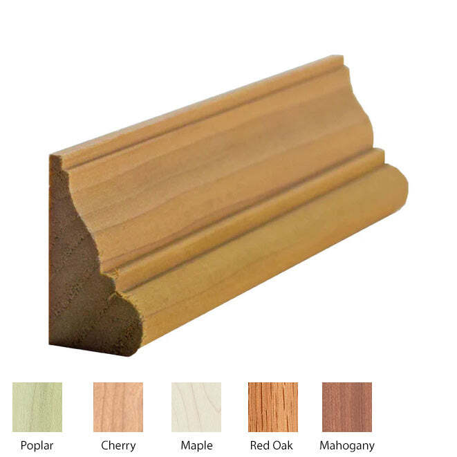 EWBC28 Colonial Base Cap Moulding, 3/4″ x 1-3/8″ Unfinished Solid Hardwood Trim