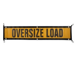 2Pk 12″x60″ Oversize Load Sign Banner for Trucks w/ Bungee Cord