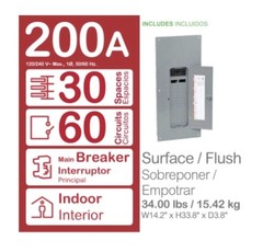Homeline 200 Amp 30-Space 60-Circuit Main Breaker Plug-On Neutral with Cover