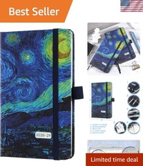 2026-2029 Monthly Planner – Stylish Faux Leather Organizer with Elastic Closure