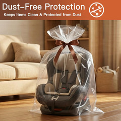 6 Pack 40X60 in Extra Large Clear Plastic Bags, Large Plastic Storage Bags for F