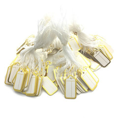 Garage Sale Price Tags Size #5 Blank White Merchandise Hang String Strung New
