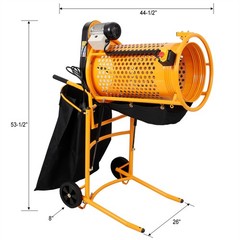 360W Foldable Electric Rotary Soil Sieve Machine Steel Screen Aperture 11MM