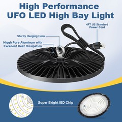 20x 200W UFO Led High Bay Light Industrial Commercial Factory Warehouse 90-277V