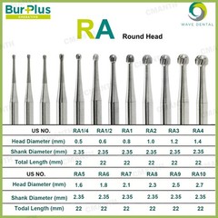 WAVE Dental Tungsten Carbide Burs RA Series Fit Low Speed Contra Angle Handpiece