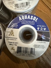 4 AIM AQUASOL LEAD FREE SOLDERING WIRE (1 LB 3MM)