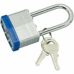 Lot of 12 Piece 40mm Laminated Pad Locks Keyed the Same Alike Long Shackle
