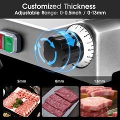 Electric Commercial Meat Slicer 10in Steel Blade Frozen Meat Cheese Slicer 240W