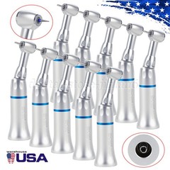 1-10* Dental Slow Low Speed Handpiece Push Button Contra Angle w/ FG 1.6MM Head