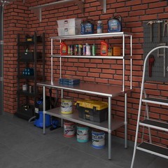 12 in. x 60 in. AmGood Stainless Steel Double Deck Over Shelf