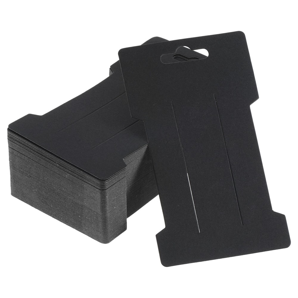 Hair Clip Display Cards, 200pcs Paper Cardboard Hair Bow Holder, Black