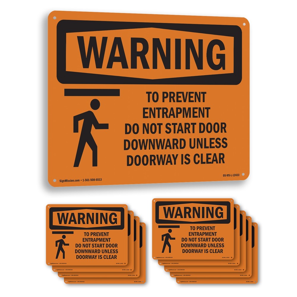 To Prevent Entrapment Do Not With Symbol OSHA WARNING Sign, Decal 5 or 10 Pack