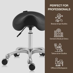 DR.LOMILOMI Hydraulic Swivel Rolling Saddle Clinic Spa Massage Stool Chair 506