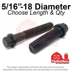 5/16″-18 Coarse 12-Point Flange Screws Alloy Steel Black (Pick Length & Qty)