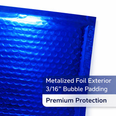 #0 6.5×9 Glamour Blue Foil Bubble Mailers Peel & Seal Padded Envelopes