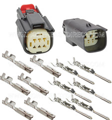 Molex 6 Pin Wire Connector, Harley BLACK Waterproof, Sealed Kit, MX150 with CPA
