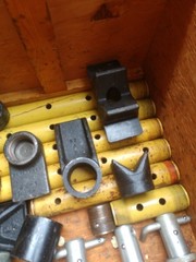 Large lot of Enerpac & Blackhawk hydraulic cylinder attachments and parts