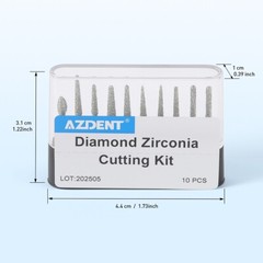 AZDENT Dental Diamond Zirconia Cutting Burs for High Speed Handpiece FG 1.6mm