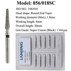 Dental Diamond Burs Round End Taper 856 850 FG Bur Super Coarse Fine High Speed
