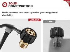 WOJET Pressure Washer Adapter, M22 15mm Female Thread to 14mm Male Gold