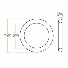 O-Rings Nitrile Rubber 45mm x 48.6mm x 1.8mm Round Seal Gasket✦KD