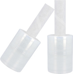 12 Pack Clear 5″x1000′, 80 Ga Mini Stretch Wrap with Handles Plastic Cling Film