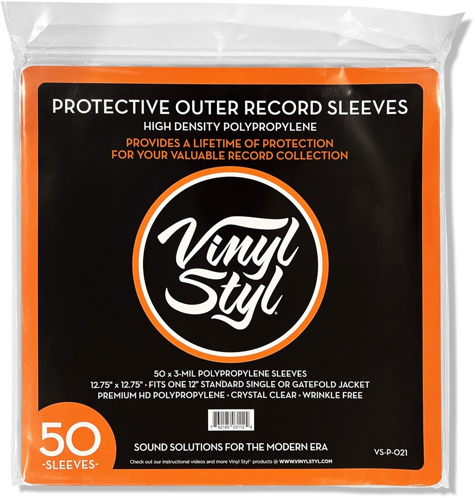 Vinyl Styl 12 Inch Outer Record Sleeves – Easy Open (Crystal Clear)