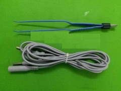 Laparoscopic Bipolar Bayonet 45 Deg Forceps 8” Tip 2mm Wide Cable Instrument CE