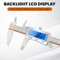 High-Precision Rechargeable Digital Caliper with Fraction and Metric Conversion