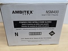 1000 AMBITEX NSM400 BLUE Nitrile Gloves 2.75 Mil Small Work Medic Powder Free