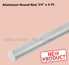 Aluminum Round Rod Solid Bar 3/4″ x 6 Feet Stock Alloy 6061 Unpolished Finish