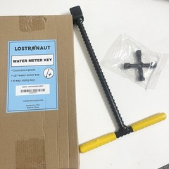 12″ Water Meter Key – Professional Garden & Plumbing Tool T-handle 4-way Spigot