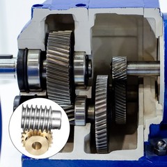 Worm Gear Set 1.5 Module 20:1 Reduction Rate(Gear-10mm Bore, Rod 10mm Bore)