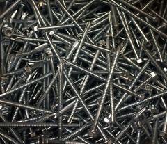 (100) Hex Washer Head 1/4 x 4 Self-Drilling Tek Screw IHW #14