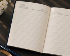 Red Eco-Leather Notebook Gift Set w/ Pen & Elegant Design
